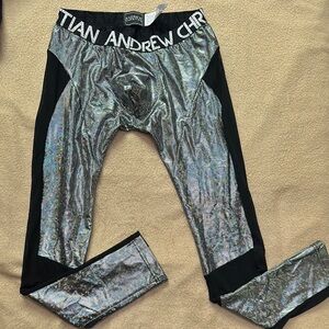 Andrew Christian Silver and Black Leggings